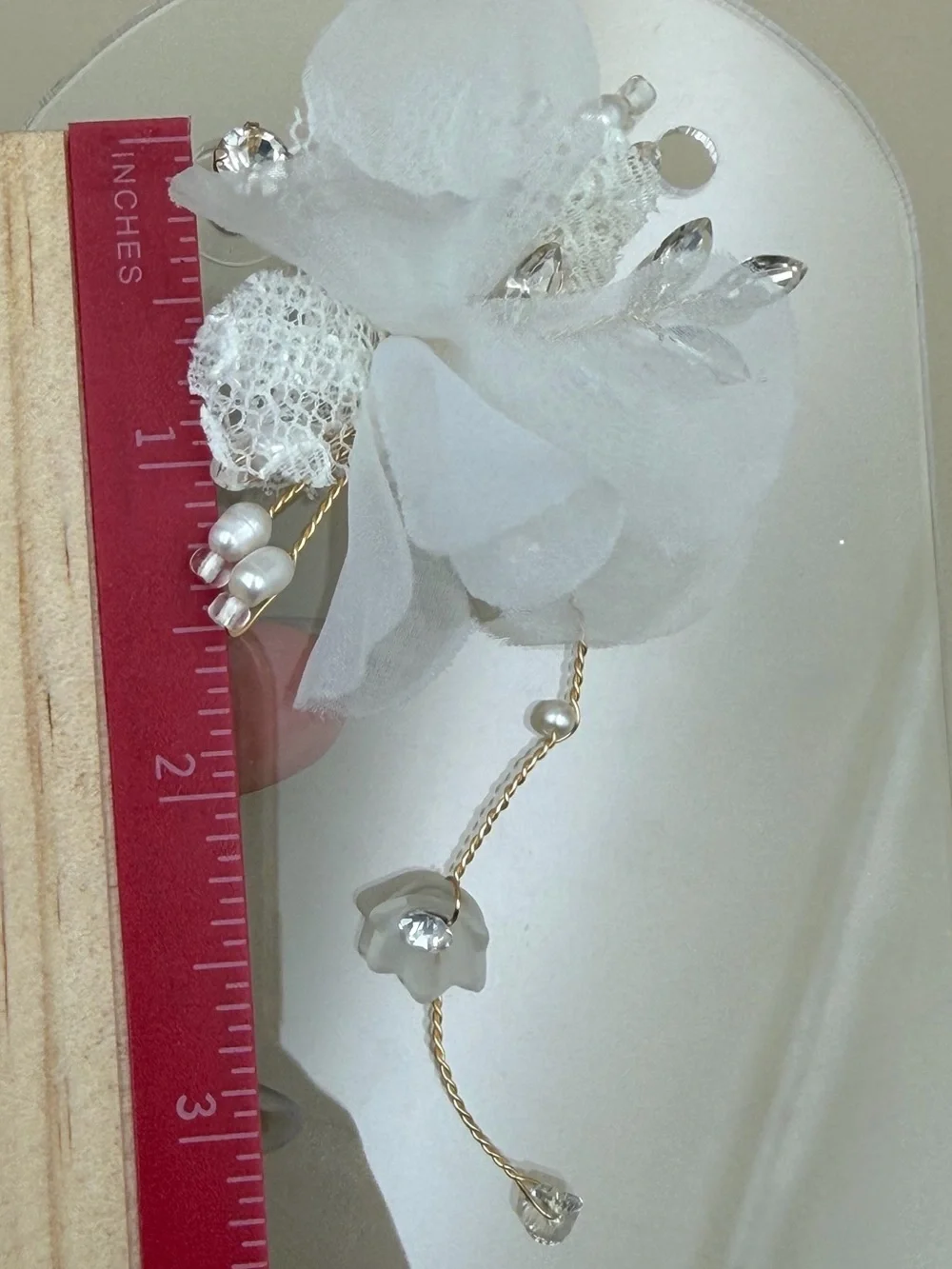 Heirloom Bridal Fleur White Floral Statement Earrings